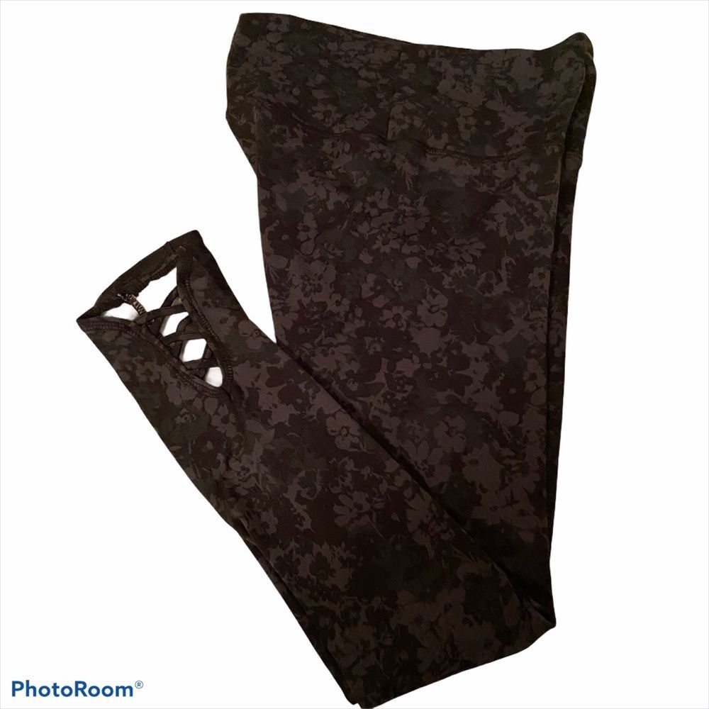 Members Mark Leggings Floral Super Soft lounge GymYoga Womens Medium